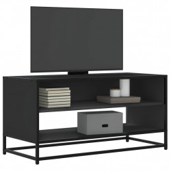 Szafka pod TV, czarna, 91x40x46 cm, materiał drewnopochodny