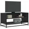 Szafka pod TV, czarna, 91x40x46 cm, materiał drewnopochodny