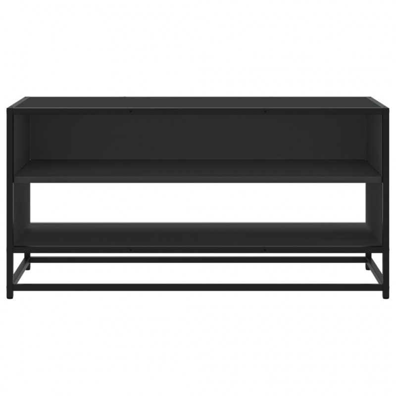 Szafka pod TV, czarna, 91x40x46 cm, materiał drewnopochodny