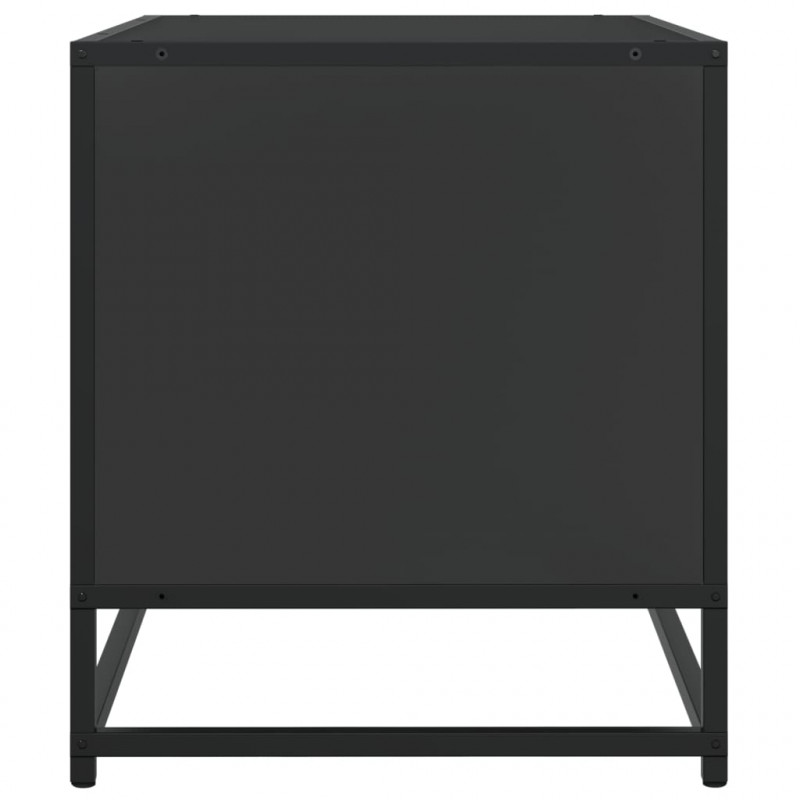 Szafka pod TV, czarna, 91x40x46 cm, materiał drewnopochodny