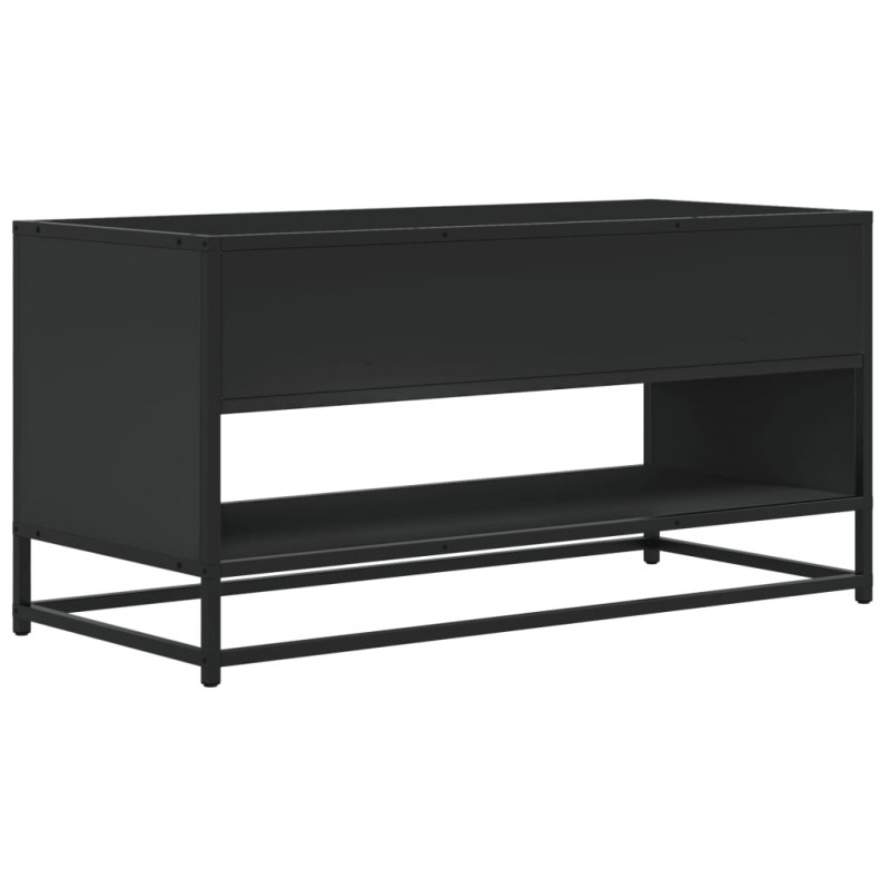 Szafka pod TV, czarna, 91x40x46 cm, materiał drewnopochodny