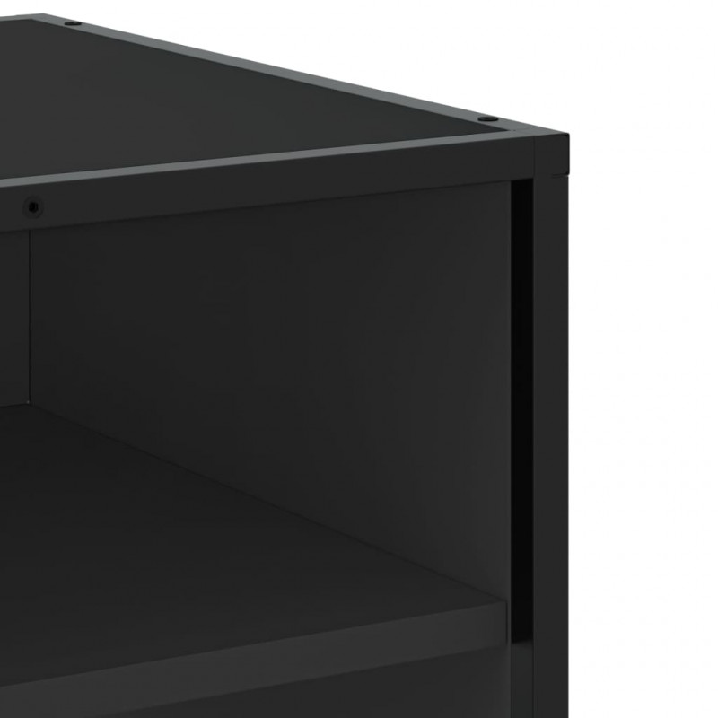 Szafka pod TV, czarna, 91x40x46 cm, materiał drewnopochodny