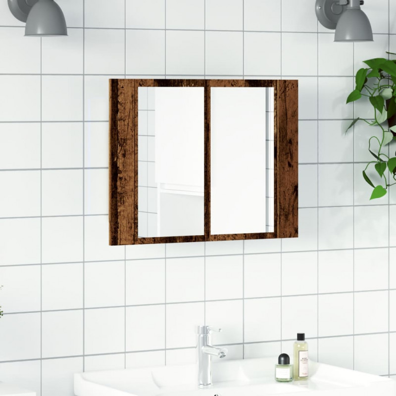 Szafka łazienkowa z lustrem, stare drewno, 60x12x45 cm