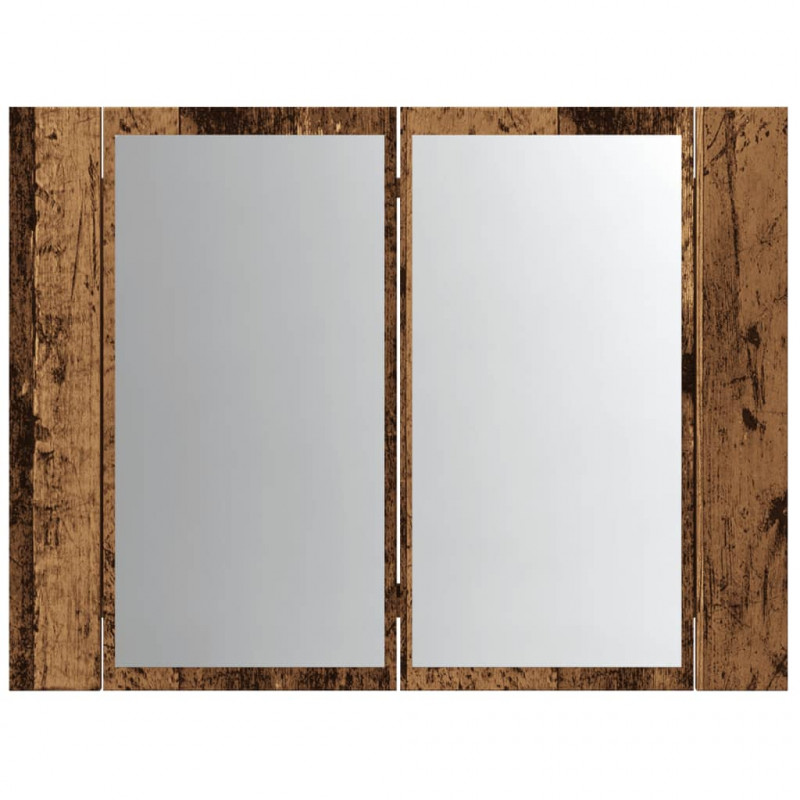 Szafka łazienkowa z lustrem, stare drewno, 60x12x45 cm