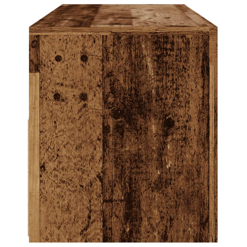 Szafka pod TV z oświetleniem LED, stare drewno, 120x35x40 cm