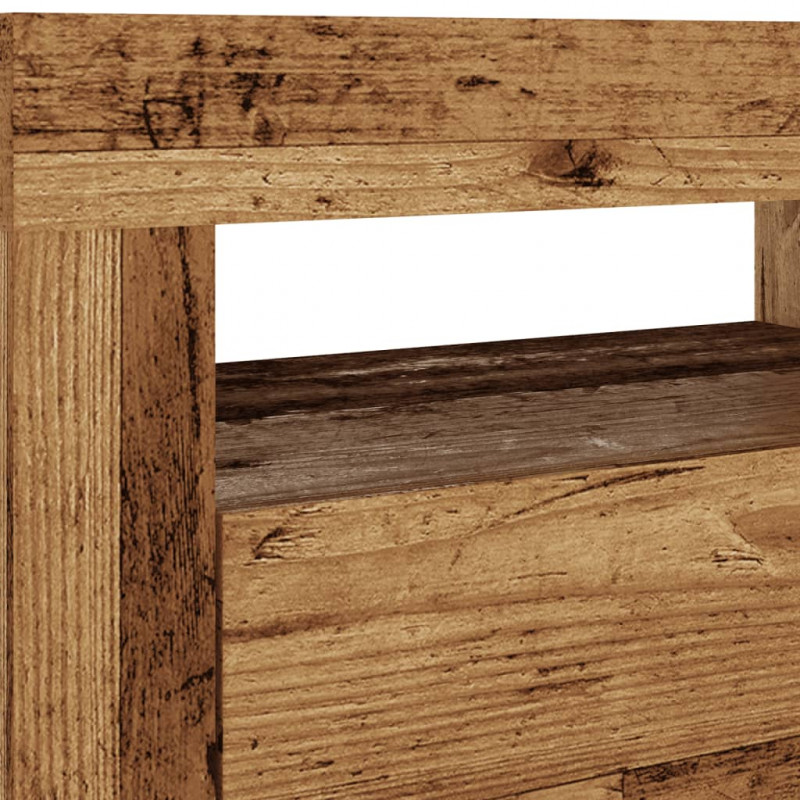 Szafka pod TV z oświetleniem LED, stare drewno, 120x35x40 cm