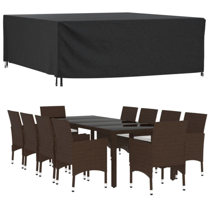 Pokrowce na meble ogrodowe, 2 szt., czarne 260x260x90 cm