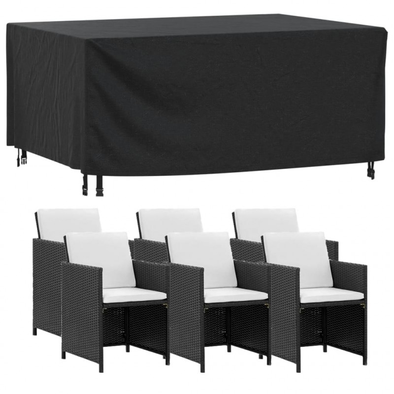 Pokrowce na meble ogrodowe, 2 szt., czarne 172x113x73 cm