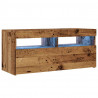 Szafka pod TV z oświetleniem LED, stare drewno, 90x35x40 cm