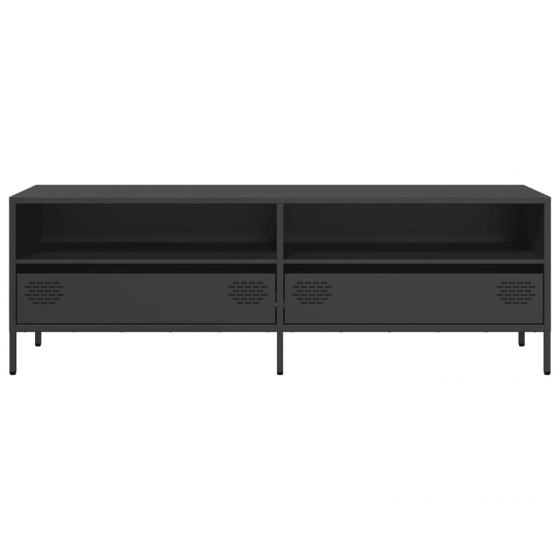 Szafka RTV, czarna, 135x39x43,5 cm, stal walcowana na zimno