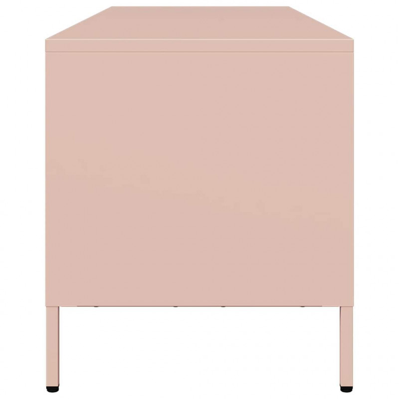 Szafka RTV, różowa, 135x39x43,5 cm, stal walcowana na zimno
