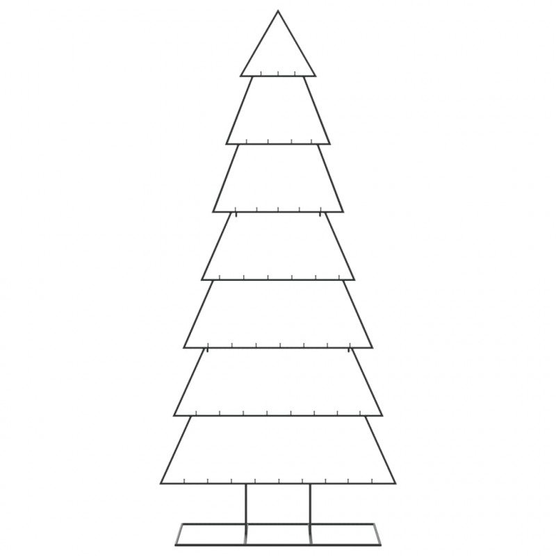 Metalowa choinka świąteczna, do dekoracji, czarna, 210 cm