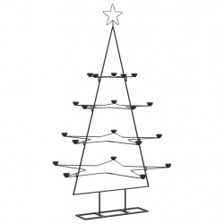 Metalowa choinka świąteczna, do dekoracji, czarna, 140 cm