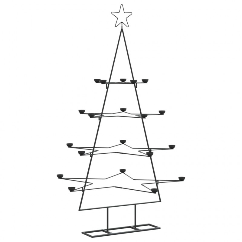 Metalowa choinka świąteczna, do dekoracji, czarna, 140 cm