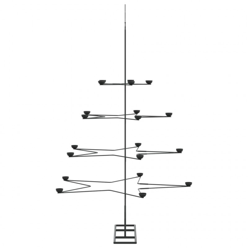 Metalowa choinka świąteczna, do dekoracji, czarna, 140 cm