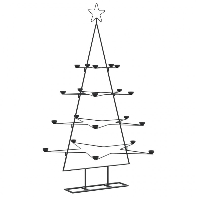 Metalowa choinka świąteczna, do dekoracji, czarna, 140 cm