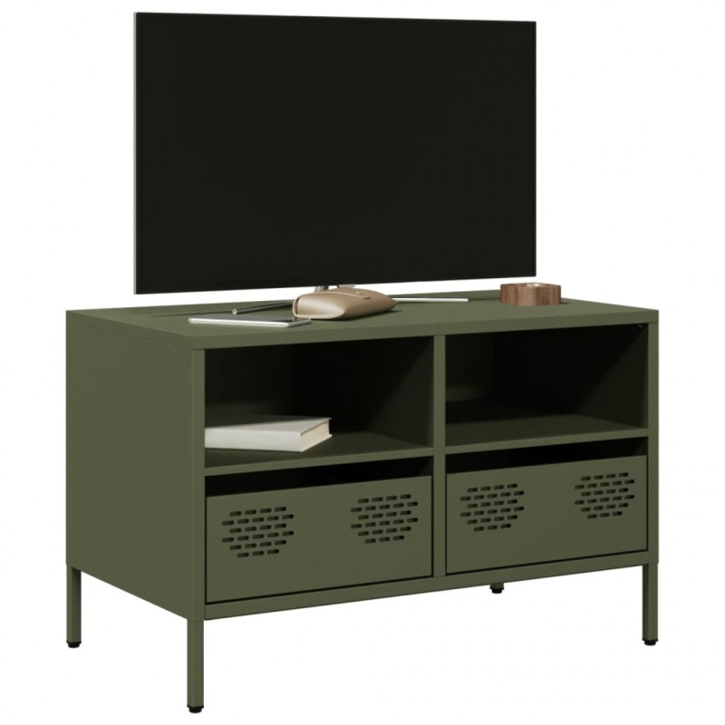 Szafka RTV, oliwkowa, 68x39x43,5 cm, stal walcowana na zimno