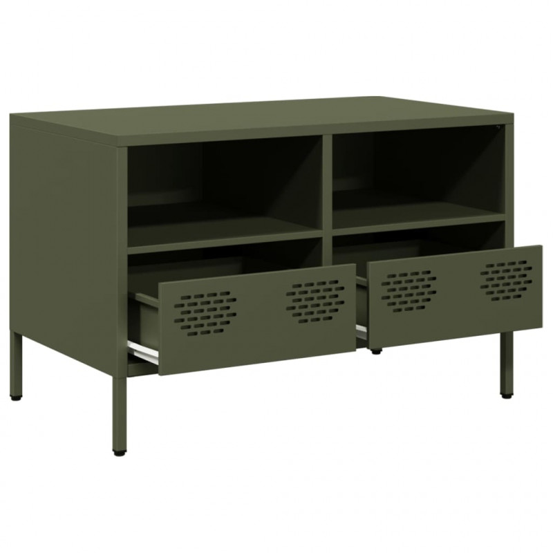 Szafka RTV, oliwkowa, 68x39x43,5 cm, stal walcowana na zimno
