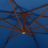 Wiszący parasol z drewnianym słupkiem, 400x300 cm, niebieski