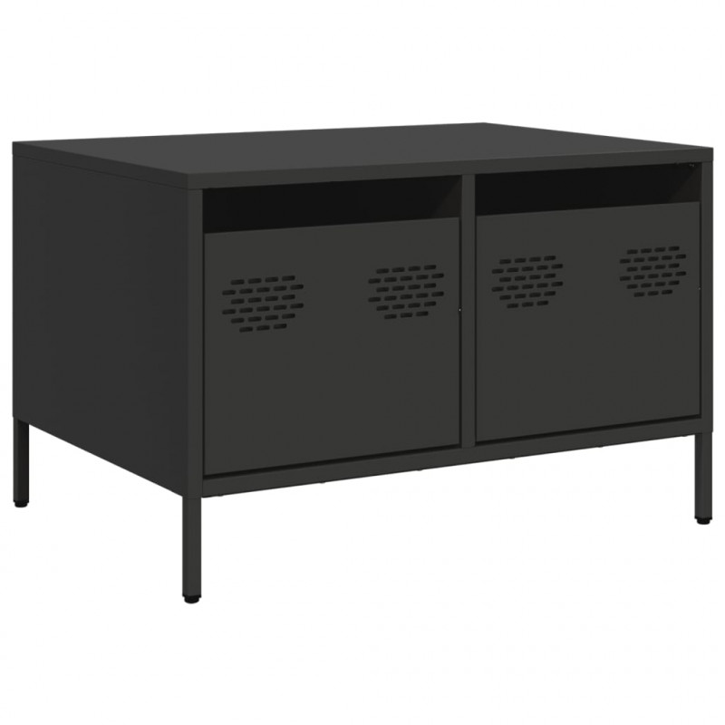 Szafka RTV, czarna, 68x50x43,5 cm, stal walcowana na zimno