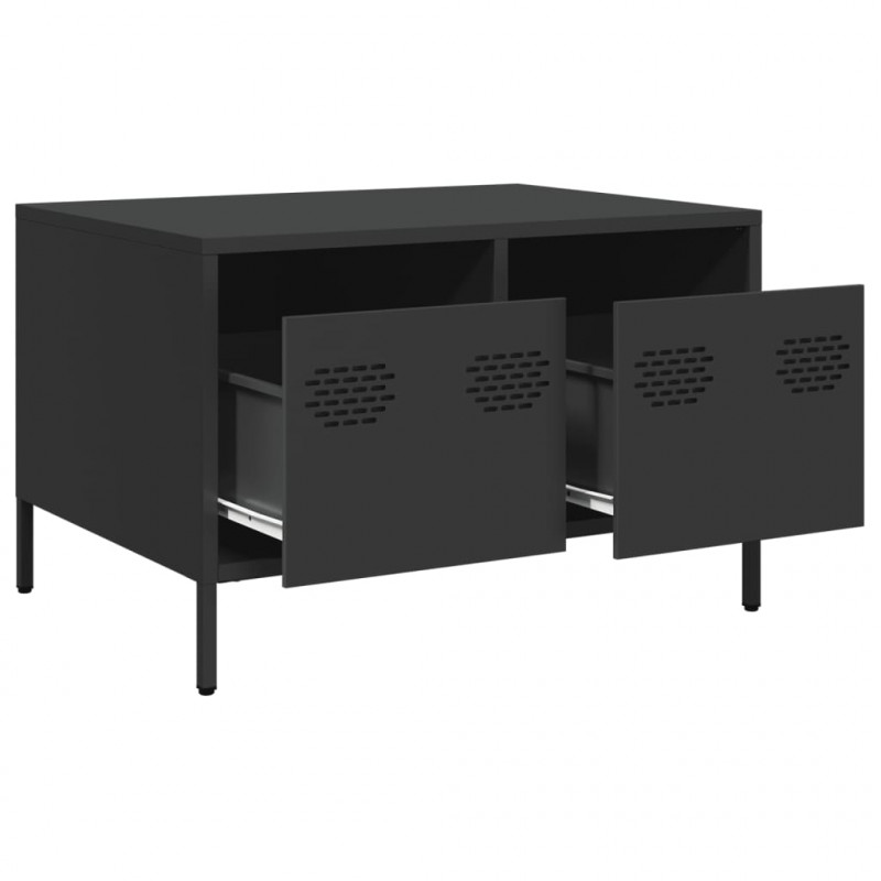 Szafka RTV, czarna, 68x50x43,5 cm, stal walcowana na zimno