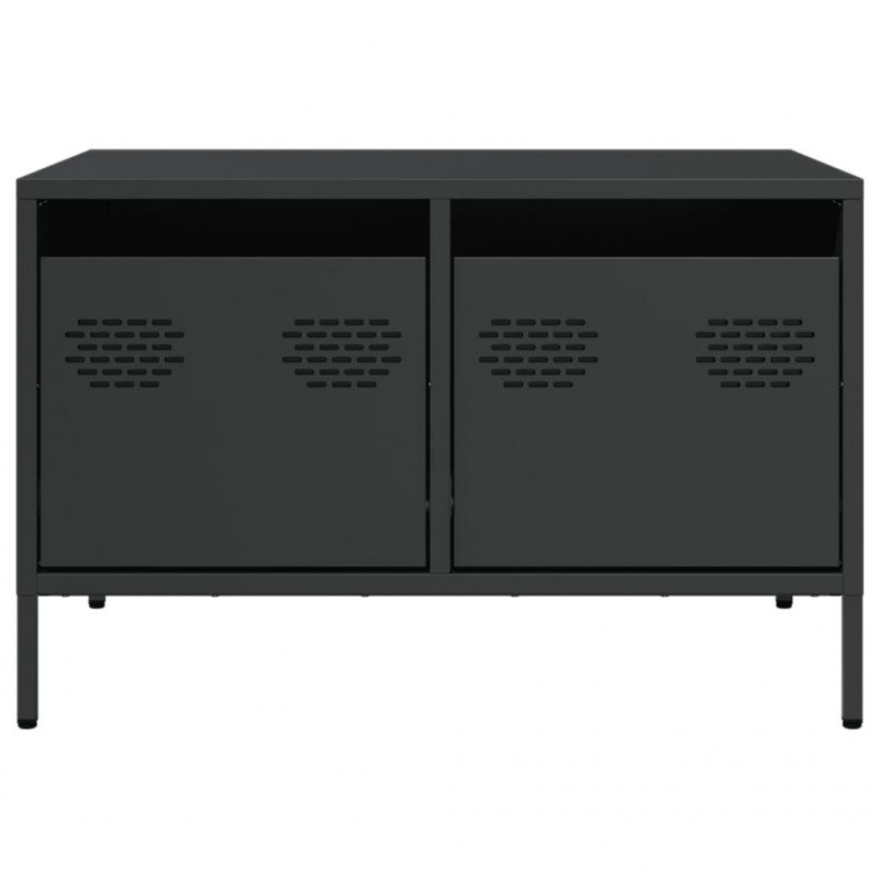 Szafka RTV, czarna, 68x50x43,5 cm, stal walcowana na zimno