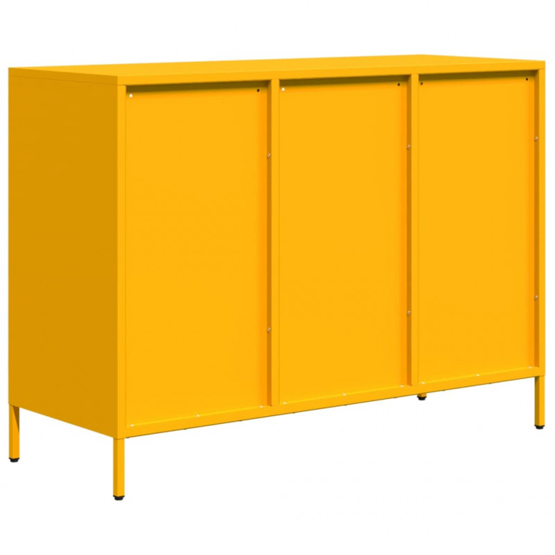 Szafka, musztardowa, 101,5x39x73,5 cm, stal walcowana na zimno