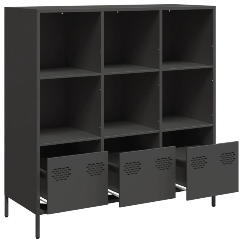 Szafka, czarna, 101,5x39x103,5 cm, stal
