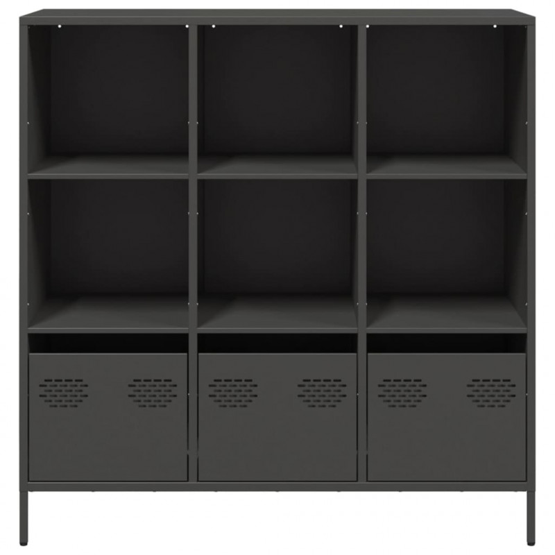 Szafka, czarna, 101,5x39x103,5 cm, stal