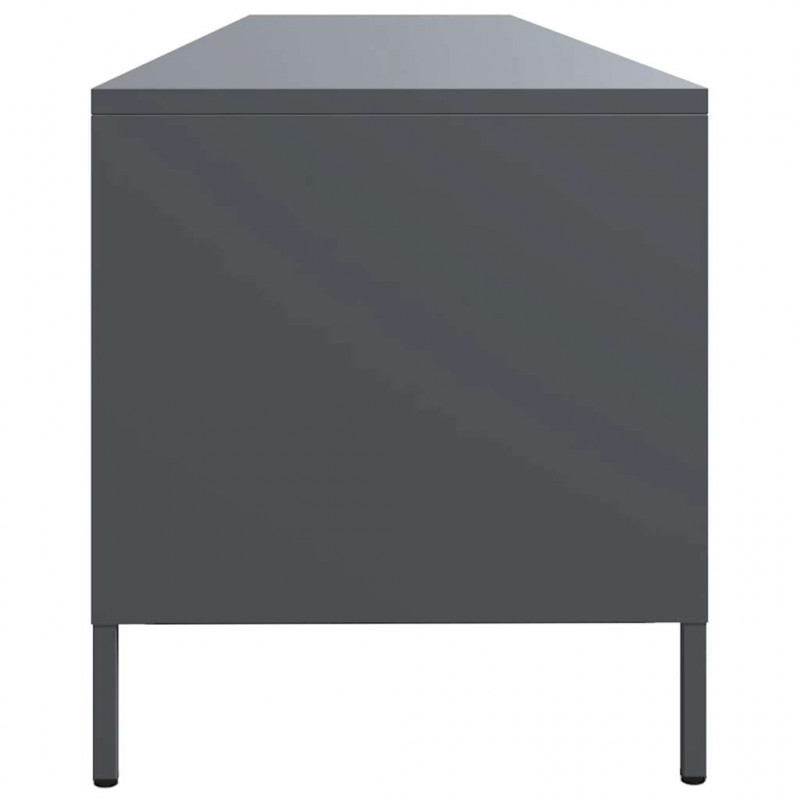 Szafka RTV, czarna, 202x39x43,5 cm, stal walcowana na zimno