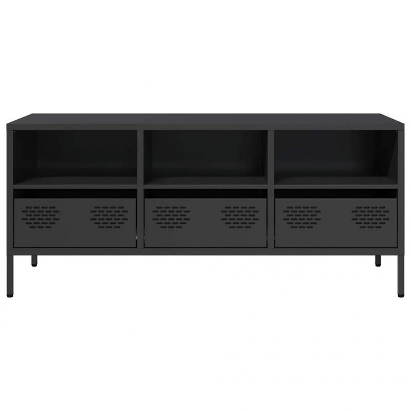 Szafka RTV, czarna, 101,5x39x43,5 cm, stal walcowana na zimno