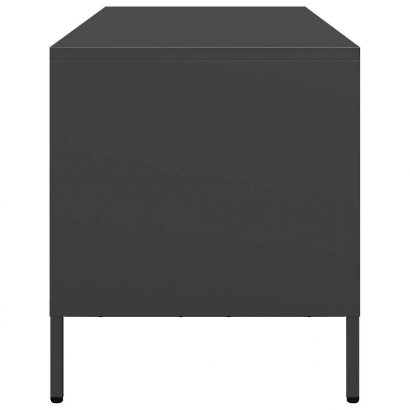 Szafka RTV, czarna, 101,5x39x43,5 cm, stal walcowana na zimno