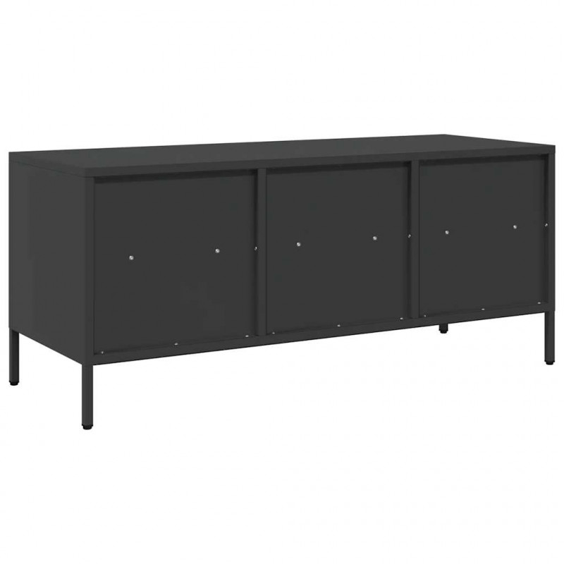 Szafka RTV, czarna, 101,5x39x43,5 cm, stal walcowana na zimno