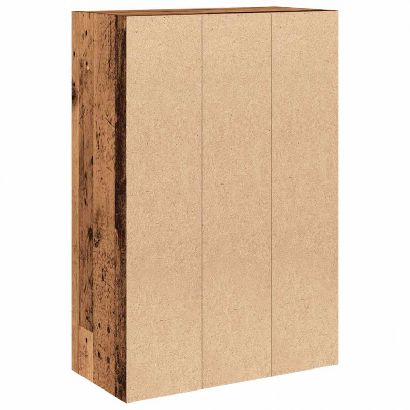 Regał na książki, stare drewno, materiał drewnopochodny