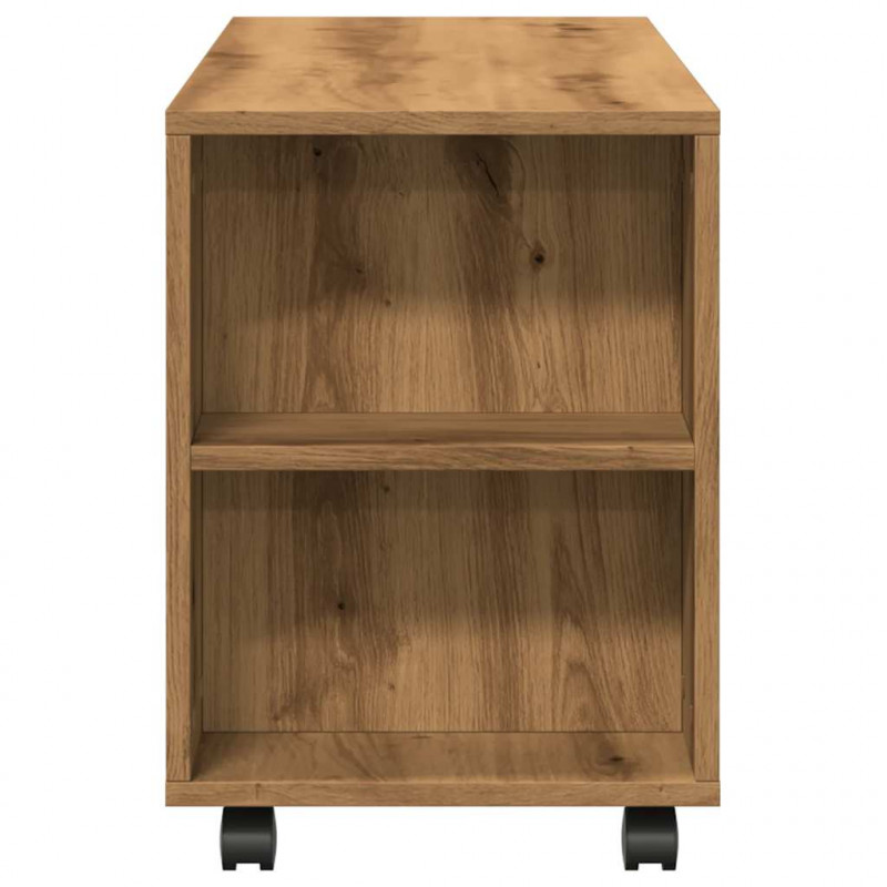 Szafka pod TV z kółkami, dąb artisan, materiał drewnopochodny