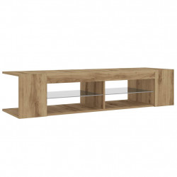 Szafka pod TV z oświetleniem LED, dąb artisan, 135x39x30 cm
