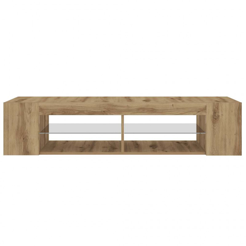 Szafka pod TV z oświetleniem LED, dąb artisan, 135x39x30 cm