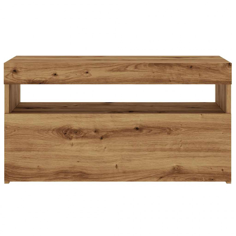 Szafki TV z LED, 2 szt., dąb artisan, materiał drewnopochodny