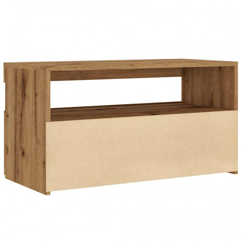 Szafki TV z LED, 2 szt., dąb artisan, materiał drewnopochodny
