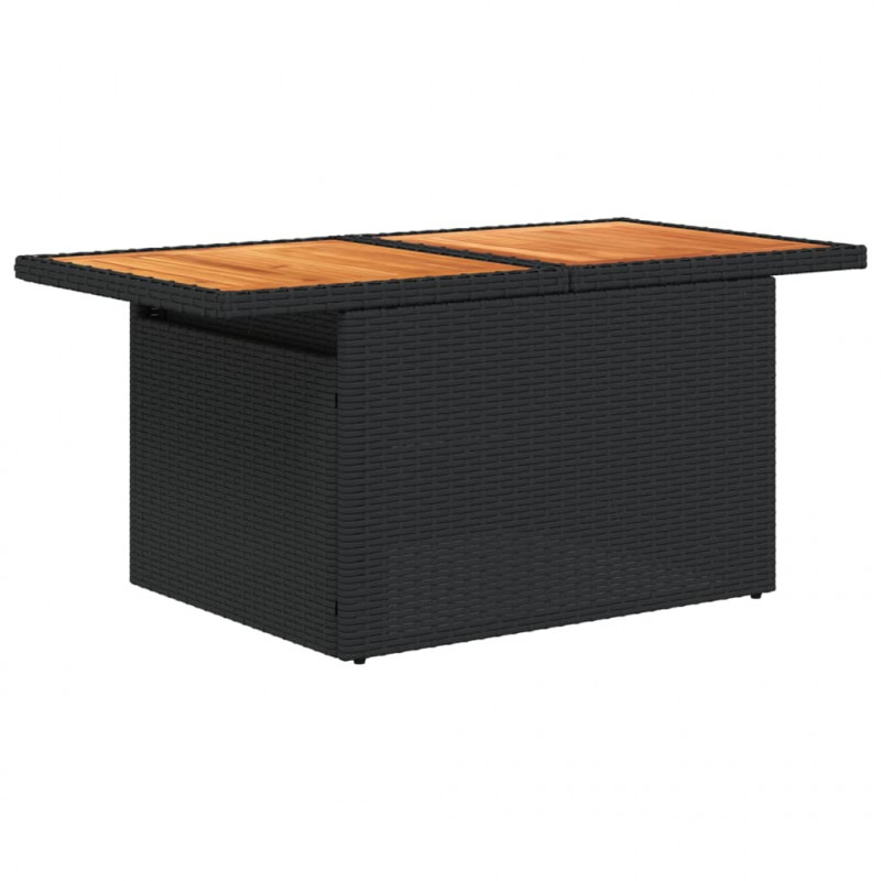5-cz. zestaw wypoczynkowy do ogrodu, poduszki, czarny rattan PE