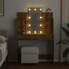 Toaletka z oświetleniem LED, dąb artisan, 96x40x142 cm