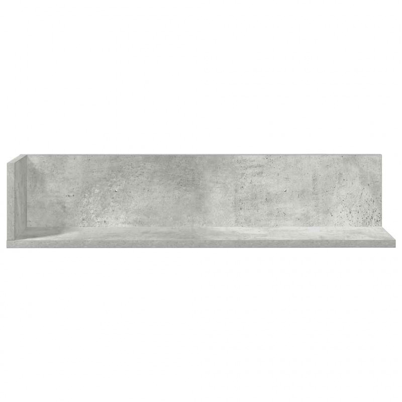Półki ścienne, 2 szt., szarość betonu, 75x16,5x16,5 cm