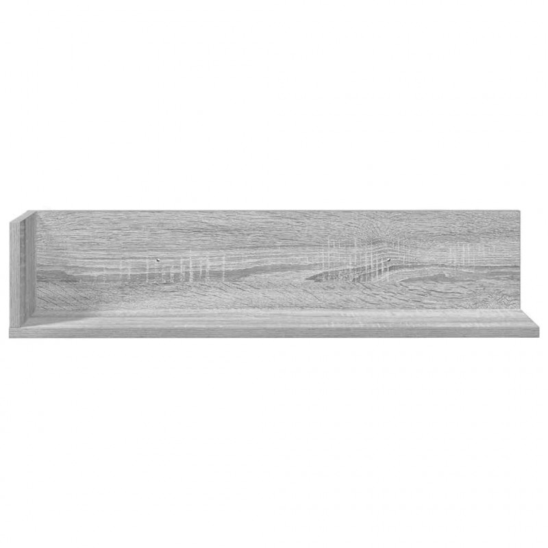Półki ścienne, 2 szt., szary dąb sonoma, 75x16,5x16,5 cm
