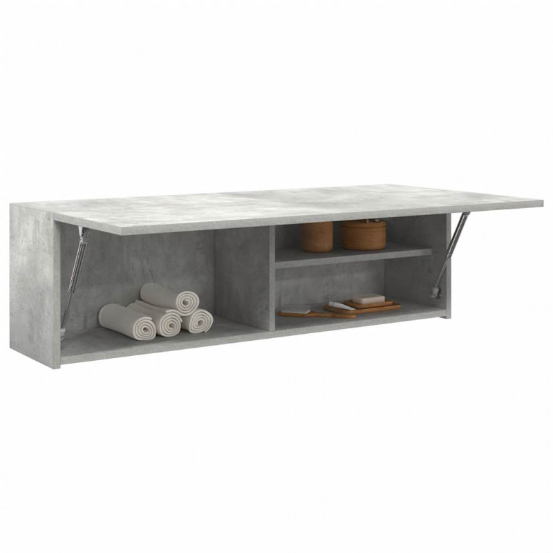 Wisząca szafka łazienkowa, szarość betonu, 100x25x30 cm