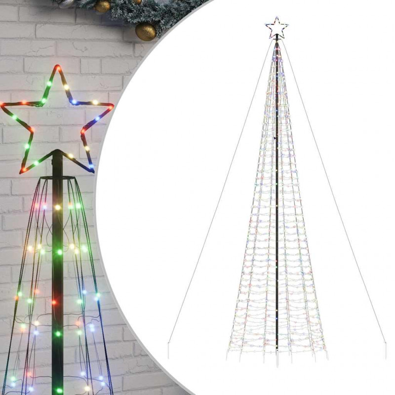 Choinka z lampek, z kołkami, 1534 kolorowych LED, 500 cm