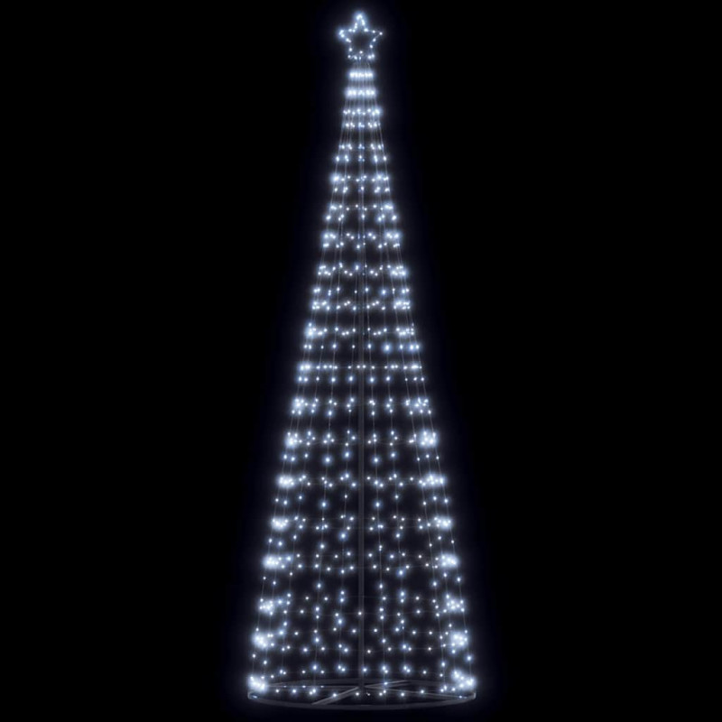 Stożkowa choinka z lampek, 550 zimnych białych LED, 304 cm