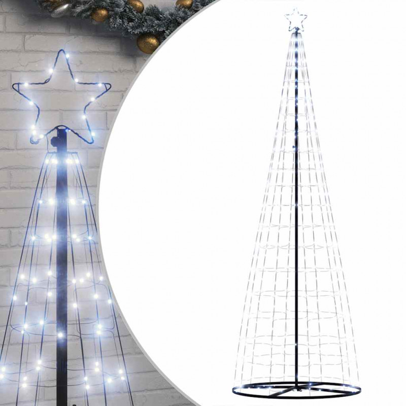 Stożkowa choinka z lampek, 550 zimnych białych LED, 304 cm