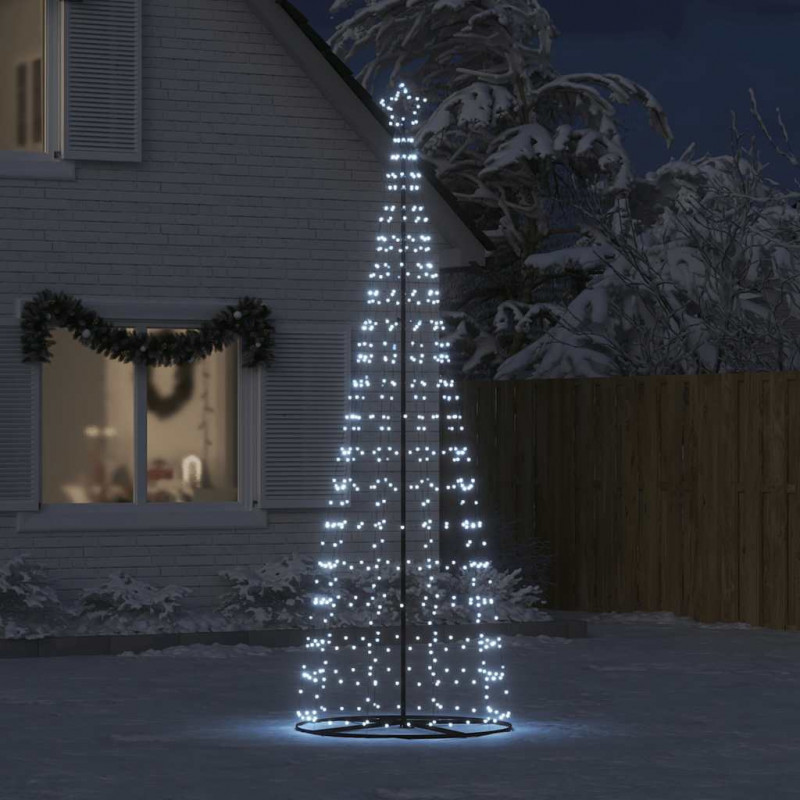 Stożkowa choinka z lampek, 550 zimnych białych LED, 304 cm