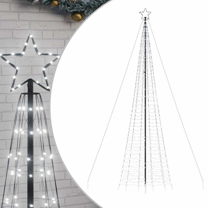 Choinka z lampek, z kołkami, 1534 zimnych białych LED, 500 cm