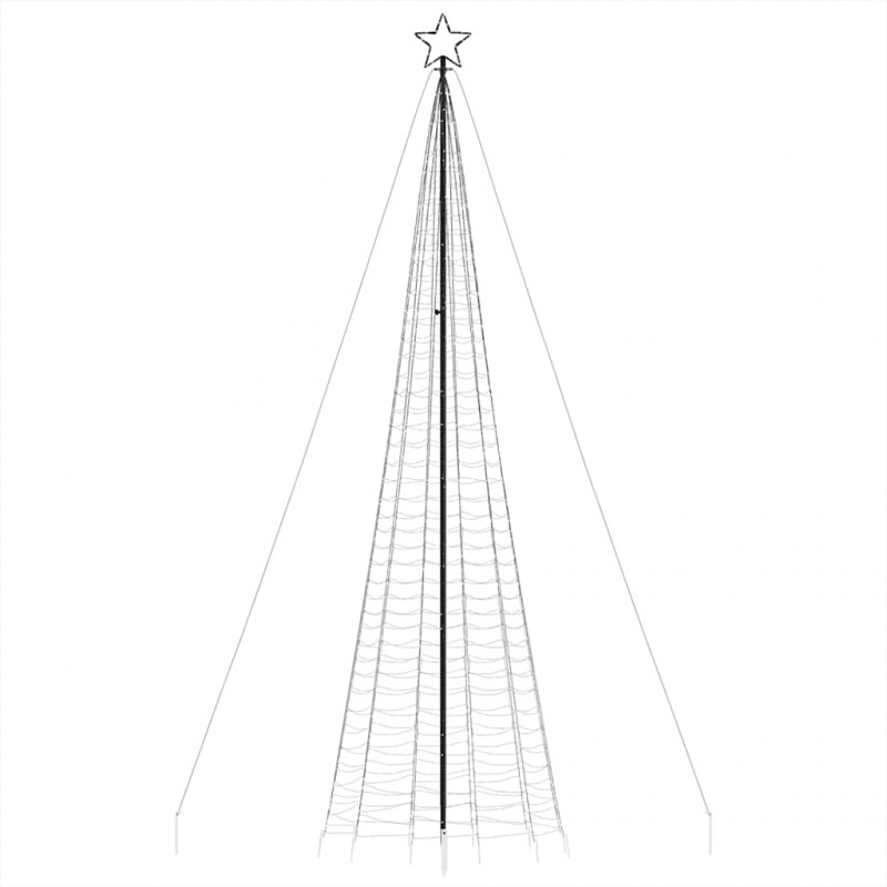 Choinka z lampek, z kołkami, 1534 zimnych białych LED, 500 cm